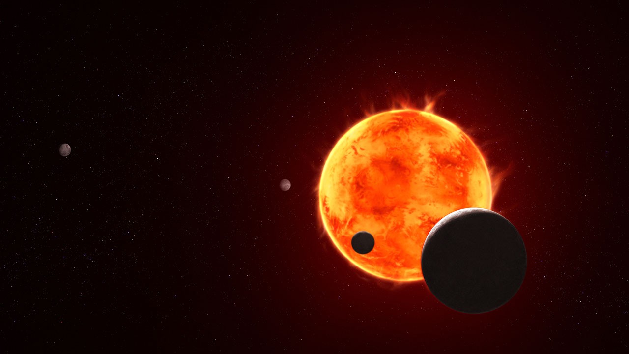 依据已知参数创作的 TRAPPIST-1e 艺术概念图，并非行星表面观测